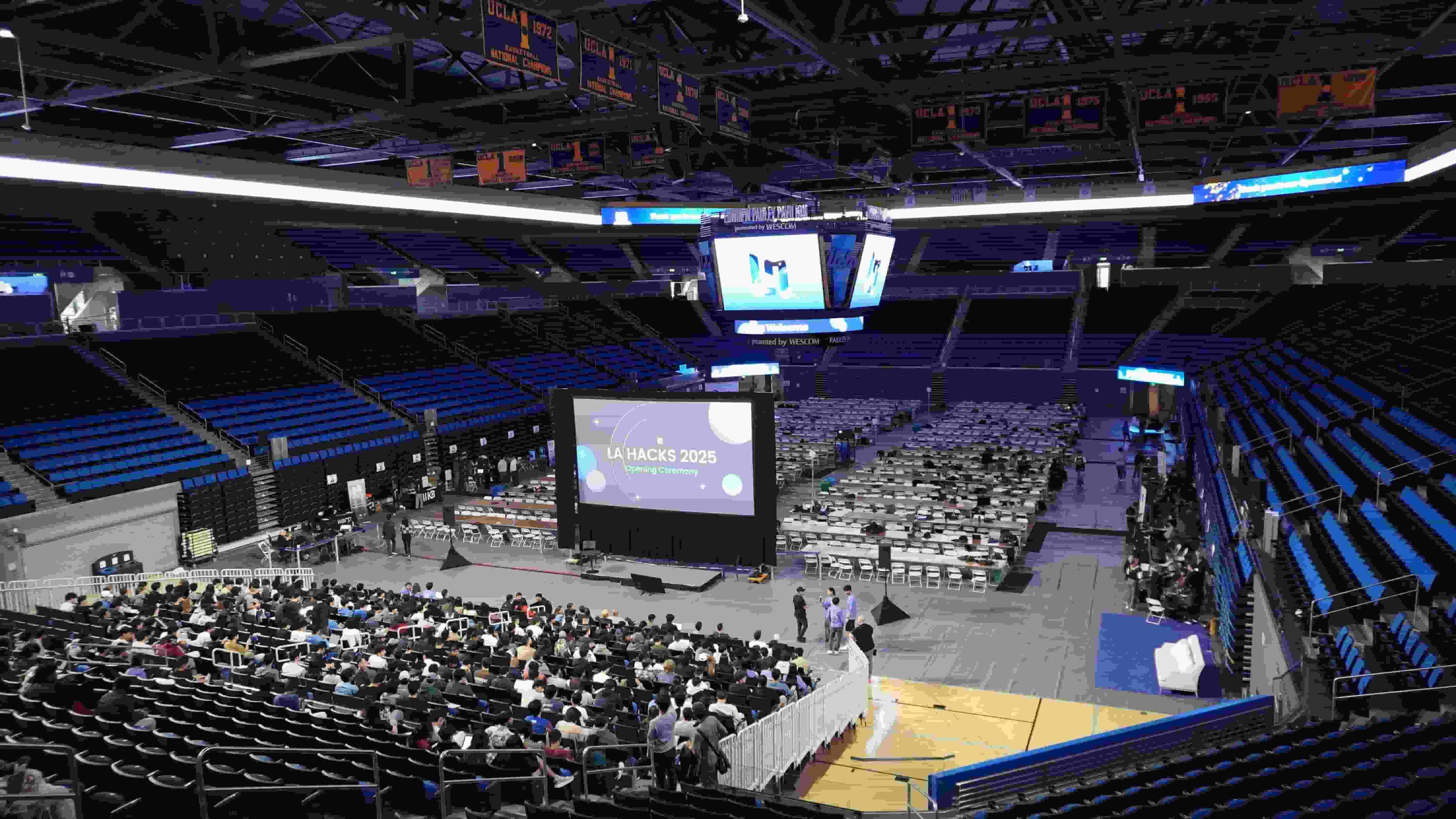 Main hall filled with hackers